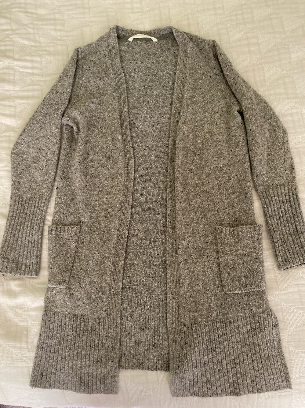 ATHLETA Passage wool-blend open duster cardigan, Large.